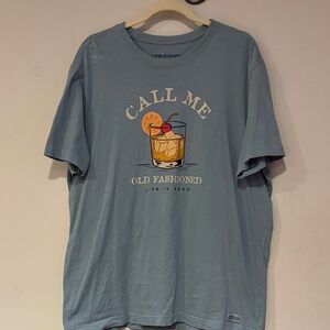 Life Is Good Men's Teal 'Call Me Old Fashioned' Tee